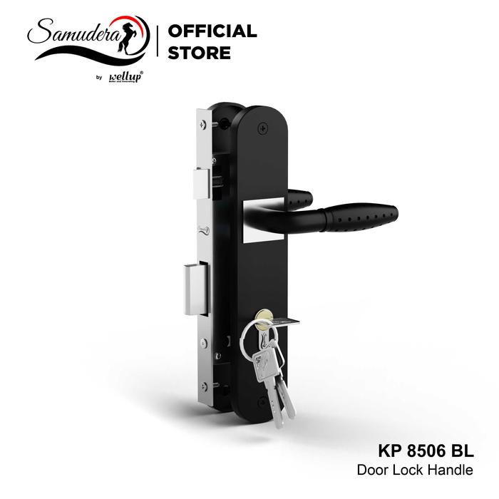 Gambar Samudera Door Handle Gagang Kunci Pintu Rumah Minimalis Set Body Silinder Tanggung Besar Hitam Black - KP 8506 BESAR dari Wellup undefined Tokopedia