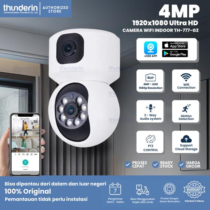 Gambar Kamera CCTV WIFI Indoor Dual Kamera , Camera Indoor Color Vu - CAMERA ONLY dari Thunderin undefined Tokopedia