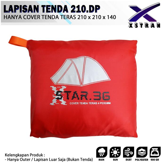 Gambar Cover tenda TERAS camping kap 4 person / cover tenda waterproof - Merah dari xstran undefined Tokopedia