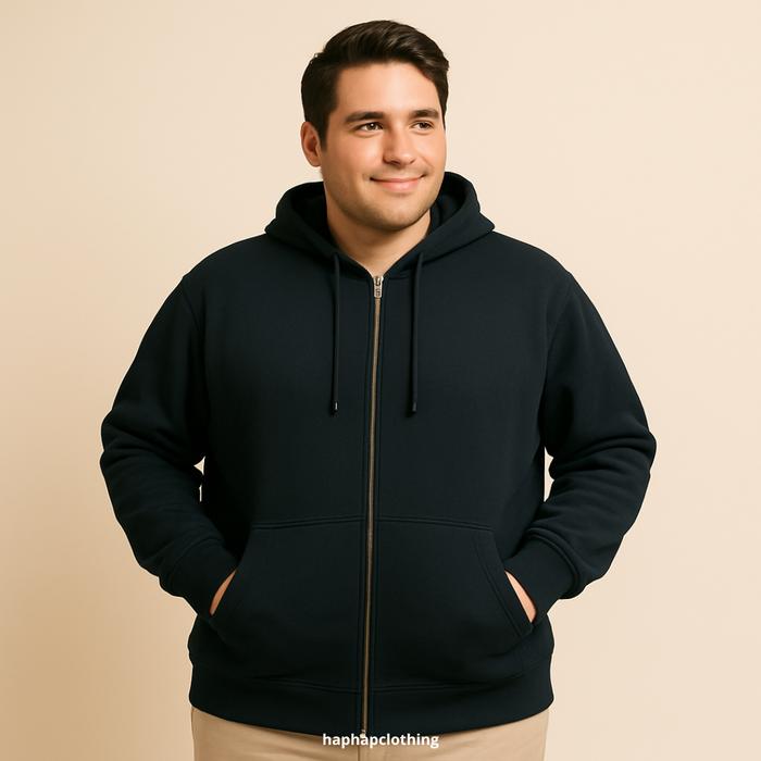 Jual Jaket Fleece Polos Zipper (Resleting) Hoodie Big Size Jumbo