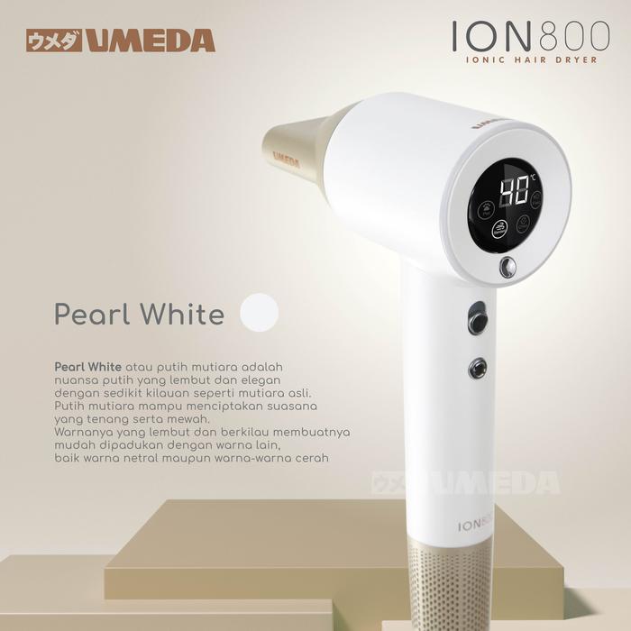 Gambar Umeda IONIC Hair Dryer ION800 / Pengering Rambut - Pearl White dari UMEDA undefined Tokopedia