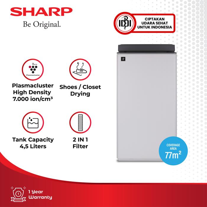 Gambar Sharp Air Purifier + Dehumidifier  DW-T30FY-H CHARCOAL GRAY DW T30FY H GARANSI RESMI SHARP - Putih dari Sharp Official Store Tangerang undefined Tokopedia