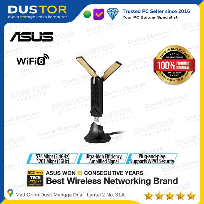 Gambar ASUS USB-AX56 AX1800 Dual Band USB WiFi 6 Adapter dari Dunia Storage Komputer undefined Tokopedia