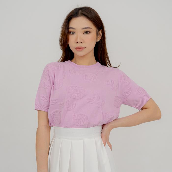Gambar Foxquinn - Julie Knit Top - Blouse Wanita - Lilac Pink dari Fox Quinn undefined Tokopedia