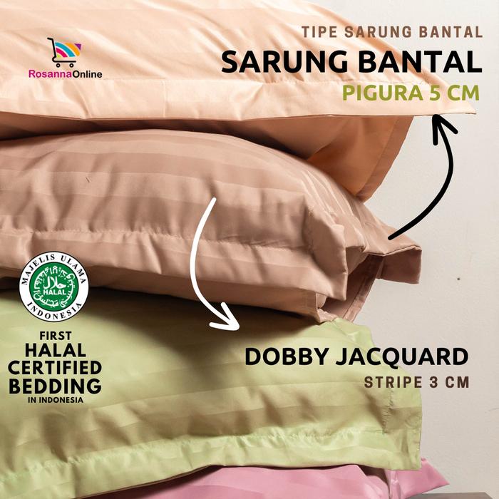 Gambar Midori - Sarung Bantal dan Guling Microtencel Motif Salur Tencel Tensel Premium dari Rosanna Online undefined Tokopedia