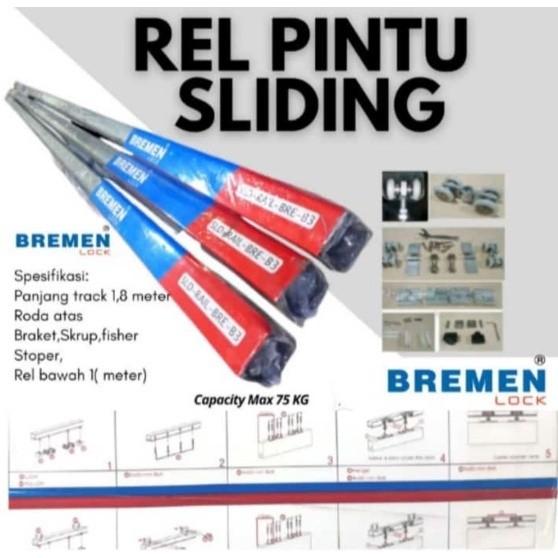 Gambar REL PINTU SLIDING REL GESER 180CM  1.8 METER SATU SET LENGKAP BREMENT - Bremen 1,8m dari Lucky-Star-Store undefined Tokopedia