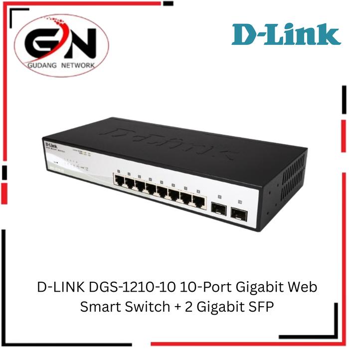 Gambar D-LINK DGS-1210-10 10-Port Gigabit Web Smart Switch + 2 Gigabit SFP dari Gudang Network. undefined Tokopedia
