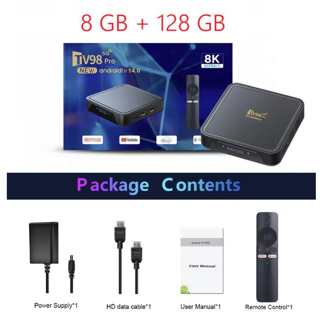 Gambar Smart TV Box TV98 Pro Android 14 Allwinner H313 4K 5G Dual Wifi6 BT5.0 - 8 / 128 GB dari BOZZ BUY undefined Tokopedia