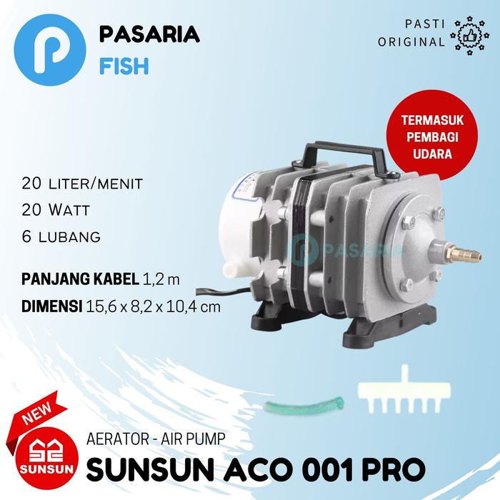 Gambar SUNSUN ACO 001/002/003/004/005 PRO Series Aerator ACO PRO Pompa Udara Outdoor Aerasi Kolam Ikan - ACO001PRO dari Pasaria undefined Tokopedia