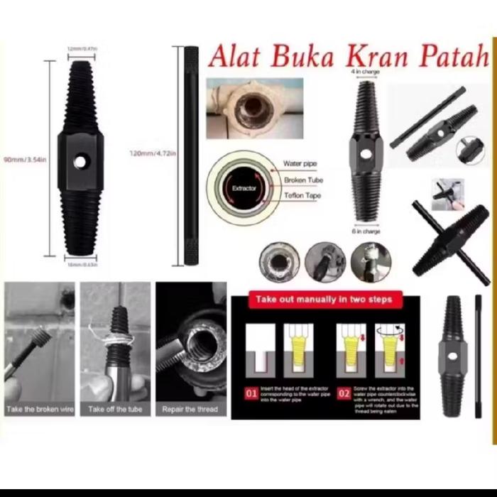 Gambar Alat Pembuka Kran Patah Baut Penarik Keran Karat rusak Dalam Pipa dari Bintang Timur Sanitary undefined Tokopedia