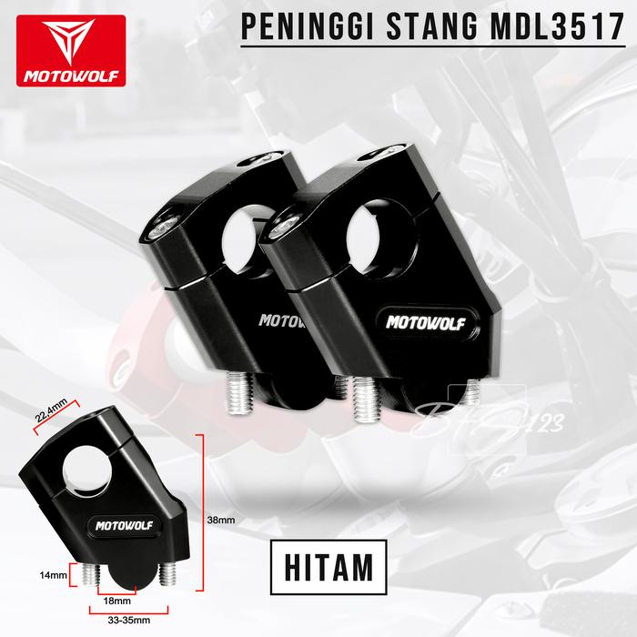Gambar MOTOWOLF MDL3517B/MDL3517 Raiser Stang Motor Peninggi Stang CNC Aluminium Alloy Motorcycle Riding - MDL3517 Hitam dari Bfs123 undefined Tokopedia