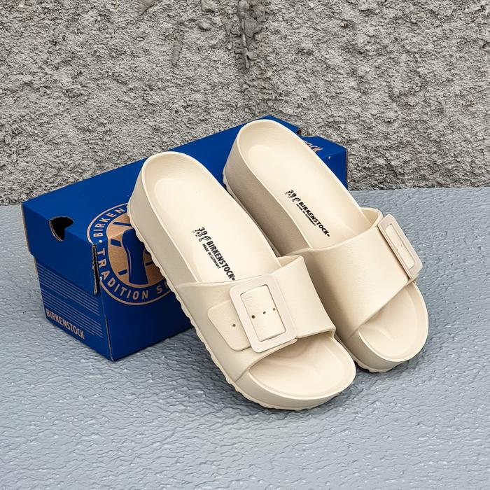 Promo Sandal Wanita Birkenstock Single Strap Cream 36 Kab