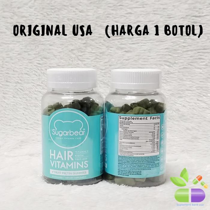 Gambar Sugar Bear Hair With Biotin Vitamin Rambut Isi60Gummies - sugar biru dari Herminatmc undefined Tokopedia