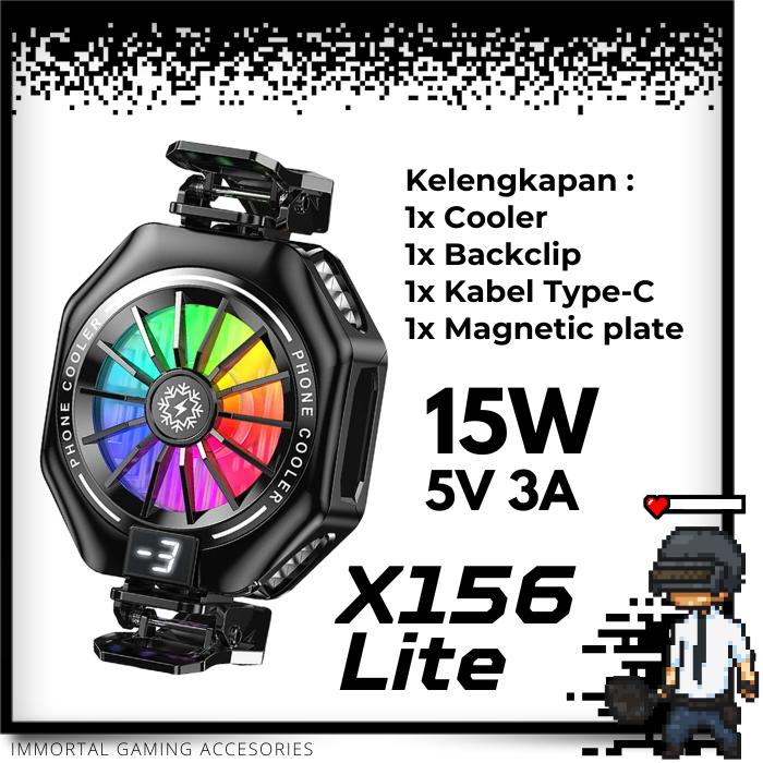 Gambar [IM] X156 Hybrid Magnetic Funcooler Pendingin HP Android iPhone Tablet Ipad Fan Cooler Lite Pro Gaming - X156 LITE dari IMMORTAL GAMING Accesories undefined 3 Tokopedia