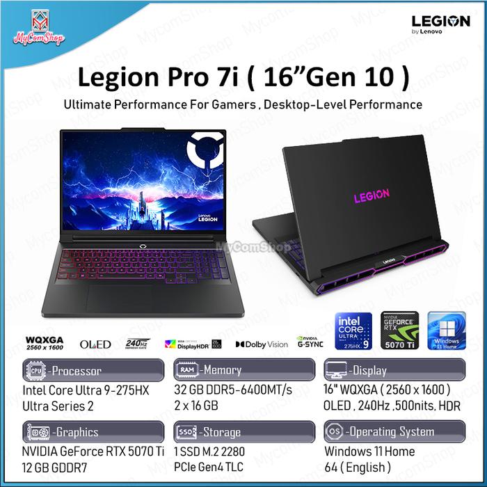 Jual LENOVO LEGION PRO 7I GEN 10 ULTRA 9 275HX 32GB RAM 1TB SSD RTX ...