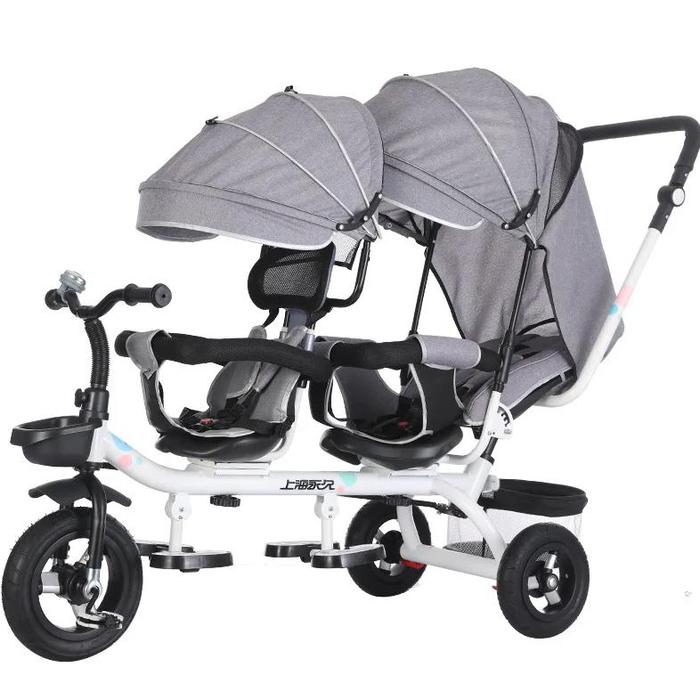 Jual Double Twin Rotatable tricycle Baby Strollers Universal - Main Image