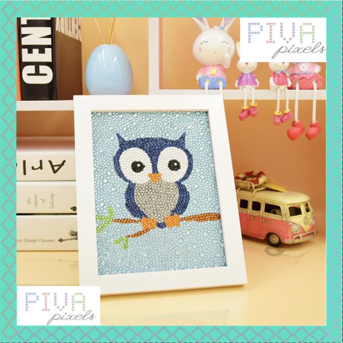 Gambar Hiasan Meja DIY Anak Diamond Painting Lukisan Hadiah Kerajinan - Owl 2, Tanpa Bingkai dari PIVA Pixels undefined Tokopedia