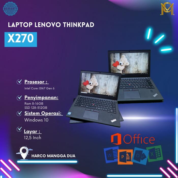Gambar Lenovo Thinkpad X270 Core i5 & i7 Gen 6 Ram 8GB SSD 256GB 12.5 INCH - Core i5 Gen 6, 8GB/HDD500GB dari mytc comp undefined Tokopedia