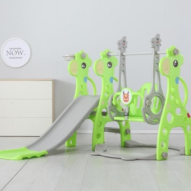 Gambar PROMO 【GOODSTAR】3IN1 BESAR MAINAN JERAPAH ANAK PREMIUM DILENGKAPI AYUNAN DAN RING BASKET SELUNCURAN ANAK MERK/3IN1 MAINAN AYUNAN DAN PEROSOTAN ANAK UKURAN BESAR DENGAN RING BASKET CHILDREN SLIDE AND SWING PLAYGROUND PEROSOTAN AYUNAN - Green0 dari AdamStore1212 undefined Tokopedia