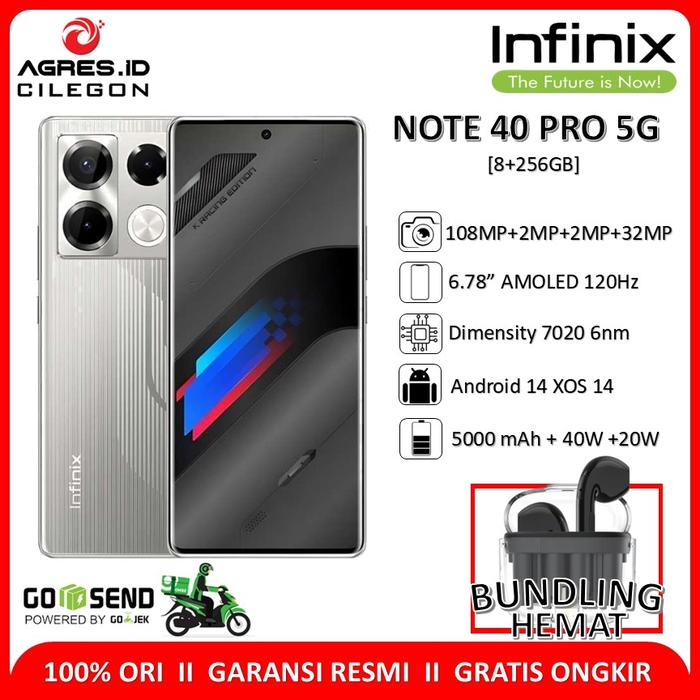 Gambar Infinix Note 40 Pro 5G 8/256GB Racing Edition Dimensity 7020 Garansi Resmi Indonesia - Racing Edition, 8/256GB dari Agres ID Cilegon undefined Tokopedia