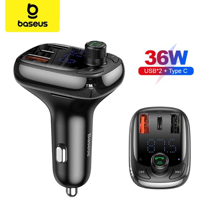Gambar Baseus S13 Quick Charge 4.0 Car Charger PD FM Transmitter Bluetooth - Hitam dari RICO 88 STORE undefined Tokopedia