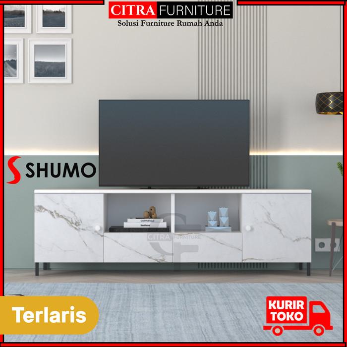 Gambar SHUMO Lemari Rak TV Besi Minimalis Moscow 160 Series | Credenza Cabinet Metal - MOTIF-A, DIRAKIT dari Citra furniture undefined Tokopedia