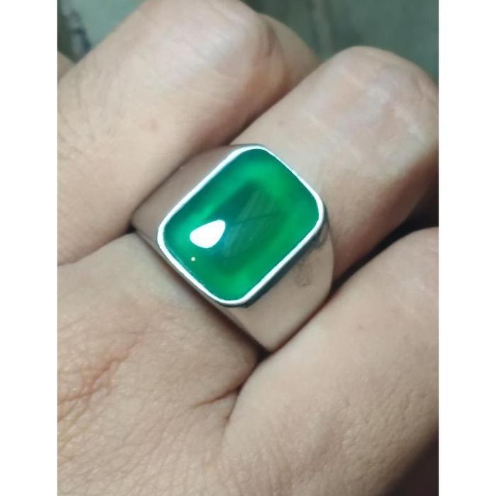Gambar BAYAR DI TEMPAT CINCIN BATU IJO GARUT CHALSEDONY MODEL KOTAK - Putih, 6 dari Evodia Mart undefined Tokopedia