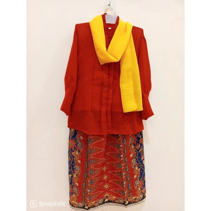 Gambar Pakaian Baju Adat Betawi Anak Perempuan (PR) - Baju None Jakarta - Merah, S dari Ar Royyan Store - Baju Adat undefined Tokopedia