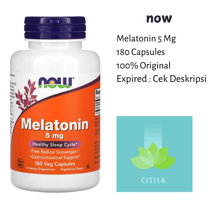 Gambar Now Foods Melatonin 5 mg 60 Veg Capsules - 180Capsules dari Citi14 undefined Tokopedia