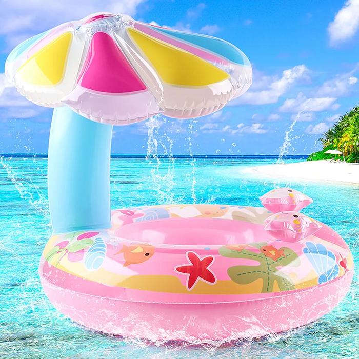 Ch007 Mushroom Shaped Swimming Ring With Shading Inflatable Pool Tubes Pool  Floats For Kids