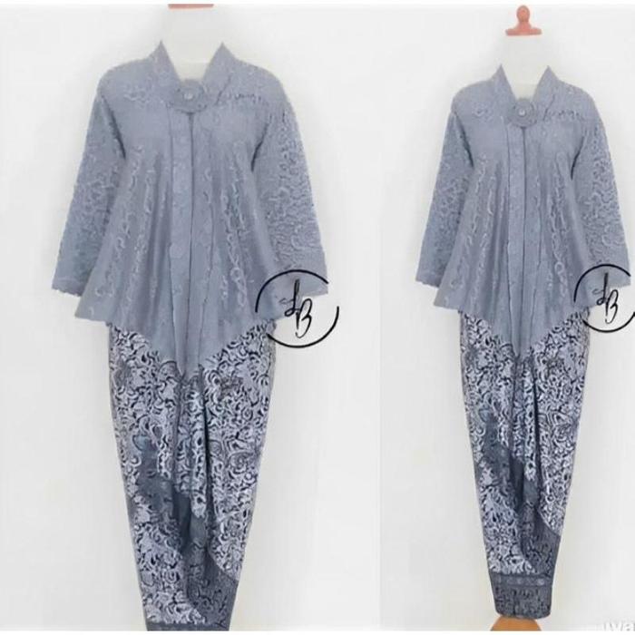 Gambar Set Kebaya Jumbo Xxxxl 4L Ld 130 Atasan Kebaya Modern Brokat Kutubaru Floy Mix Rok Lilit Batik Baju Wisuda Pesta Kondangan Tunangan Nikahan Lamaran Big Size M L Xl Xxl - Silver, M dari Dominiq Restock undefined Tokopedia