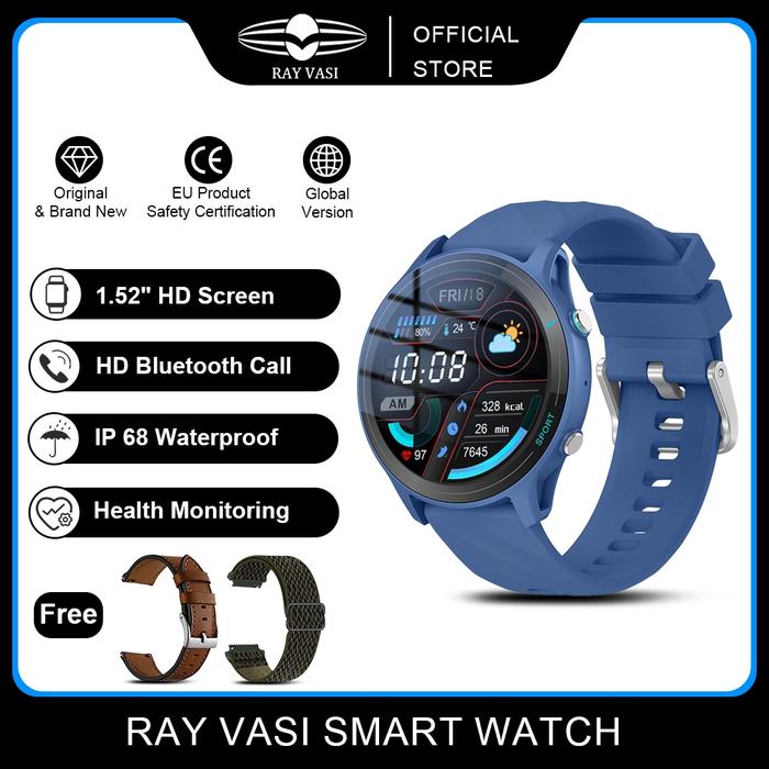 Gambar RAY VASI SmartWatch Pria Z123 Curved Screen Jam Tangan Running IP68 Waterproof Custom Wallpaper Bluetooth Call Heart - Biru dari rayvasiwatch undefined Tokopedia