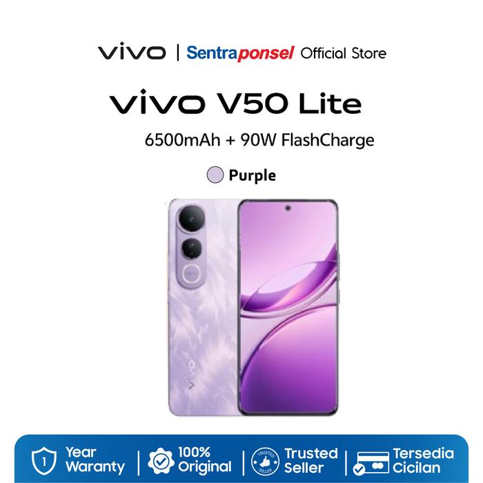 Gambar Vivo V50 LITE 4G 8GB/256GB 8GB/128GB -  Garansi Resmi - Purple, 8GB/128GB dari sentraponselofficial undefined Tokopedia