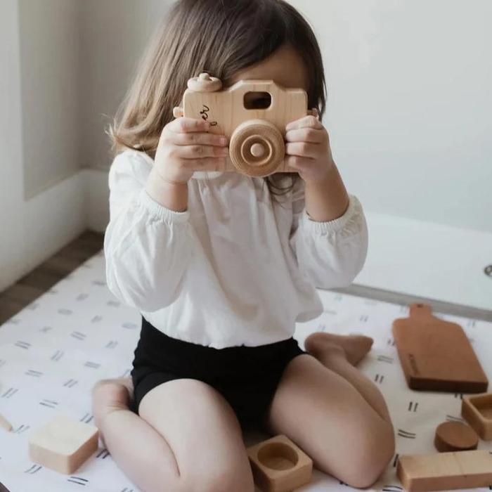 Jual Cute Nordic Hanging Wooden Camera Toys Handmade Kids Toy