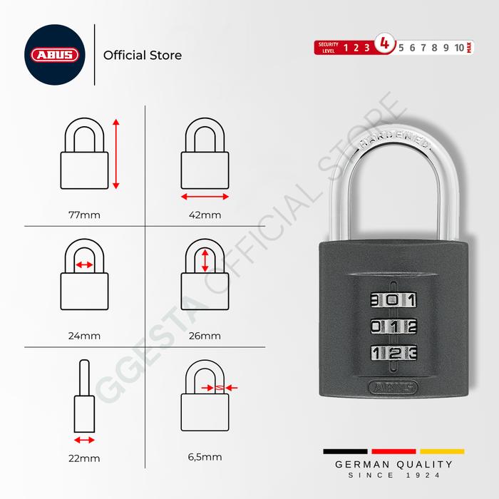 Gambar ABUS Gembok Pagar Angka Kombinasi Anti Karat 158 Series HIGH SECURITY Outdoor - GERMANY - 158/40 dari GGEsta Indonesia undefined Tokopedia