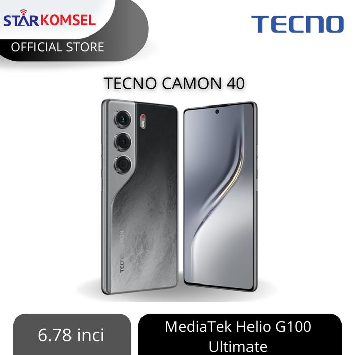 Gambar HP TECNO CAMON 40 8/128 | 8/256 GARANSI RESMI TECNO - Hitam, 8/128GB dari Star Komsel Store undefined Tokopedia