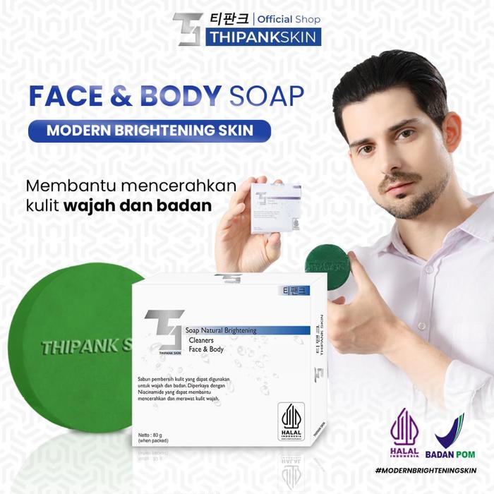 Gambar Thipank skin face and body soap Bpom Sabun Pemutih Wajah Dan Badan Sabun Wajah Pria Wanita/sabun pemutih wajah pria/sabun pemutih badan permanen dan cepat/sabun pemutih wajah pria paling ampuh/Skincare soap with UV protection Niacinamide dari POSITIP AJ undefined Tokopedia