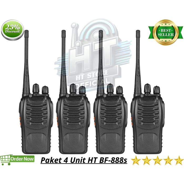Gambar Promo 4 Unit HT Baofeng Ori BF-888s Single Band Jarak Jauh - Handy Talky Baufeng 888S Warna Hitam - Walkie Talkie Bofeng Komunikasi UHF 16 Channel - Wolki Tolki Bergaransi Set Antena Baterai Charger Simpel Mudah Dibawa Tinggal Pakai HT Dalam Ruang/Pabrik dari HT Store Oficial undefined Tokopedia