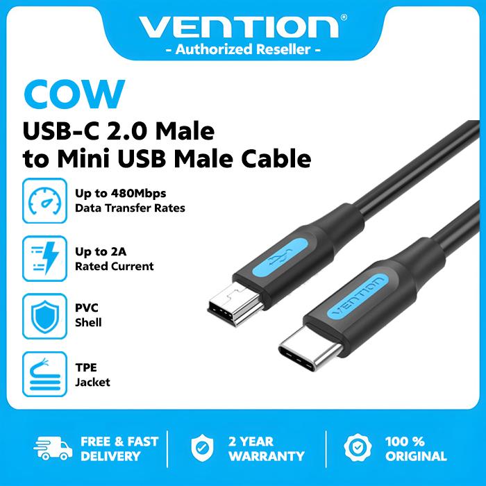 Gambar Vention Kabel Data USB-C to Mini USB Charger 2A Type-C to USB-B Mini - COW, 1.5 Meter dari Vention Authorized Reseller undefined Tokopedia