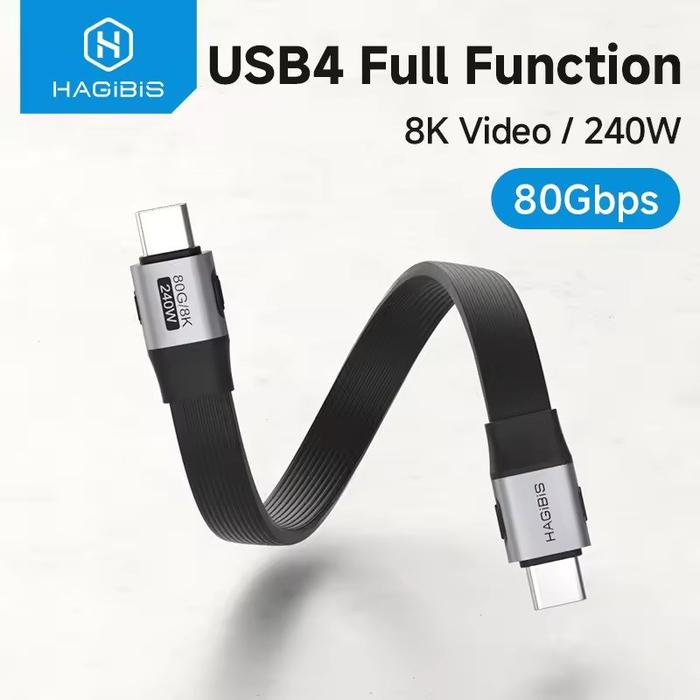 Gambar HAGIBIS USB C TO C FULL FUNCTION CABLE USB 4 V2 CABLE 80Gbps 8K PD 240W CORD FOR THUNDERBOLT 4 5 iPhone 16 15 Laptop SSD - 10 cm dari HAGiBiS Indonesia Store undefined Tokopedia