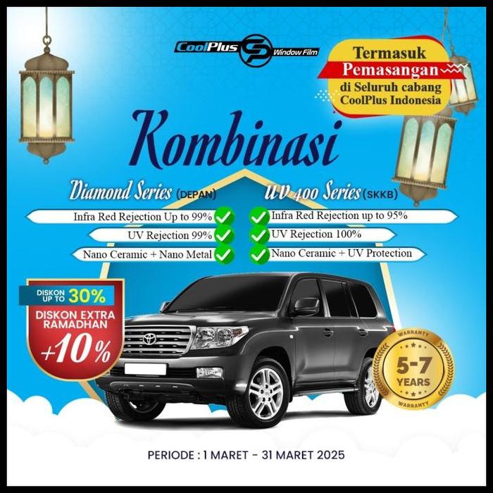 Gambar Kaca Film Mobil Coolplus Seri Uv400 Combine Diamond Terlaris - S dari MEGA OTOSHOP undefined Tokopedia