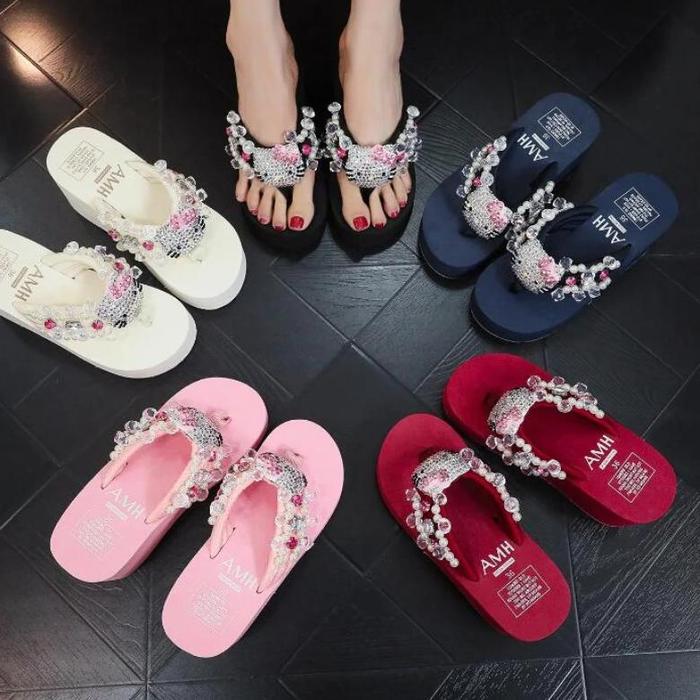 Jual HOT! Kawaii Sanrio Hello Kitty Soft Flip Flop Sandals Beach