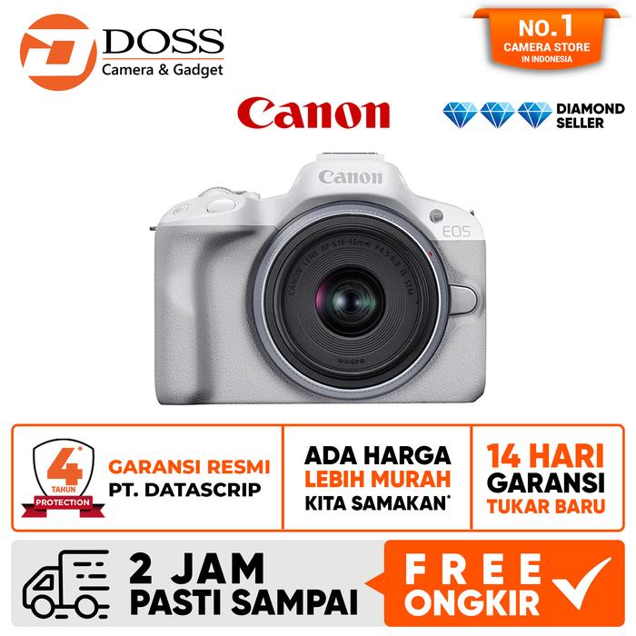 Gambar Canon EOS R50 kit 18-45mm Mirrorless Camera EOS R 50 18-45 mm - White dari DOSS Camera & Gadget undefined Tokopedia