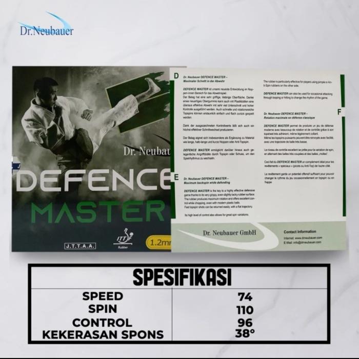 Gambar Dr Neubauer Defence Master Karet pingpong polos bertahan choper tajam - Merah, Sponge 1.5mm dari SADEWA SPORTS undefined Tokopedia