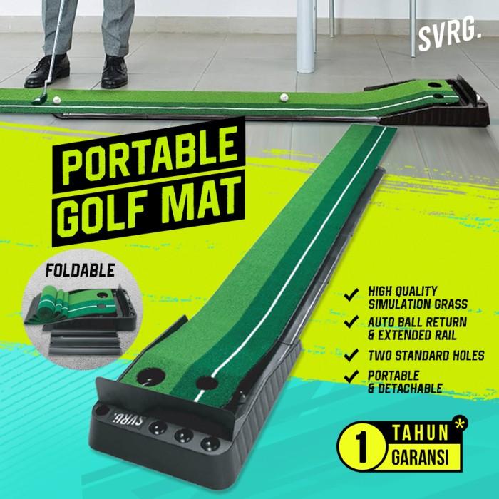 Gambar SVRG Golf Equipment - Putting Trainer Mat - Portable Golf Mat - Posture Corrector - Brush - Putter -  Golf Putting, Hitam dari SVRG Store undefined Tokopedia