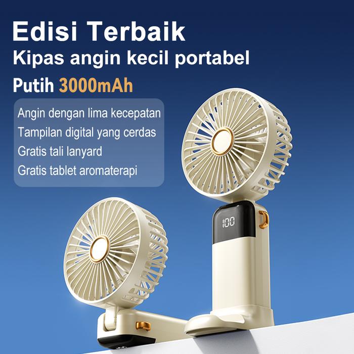 Gambar Kipas Angin Portable Mini USB / LED Display Portable Handheld Fan 5-Sp - Putih dari 3CPAL undefined Tokopedia