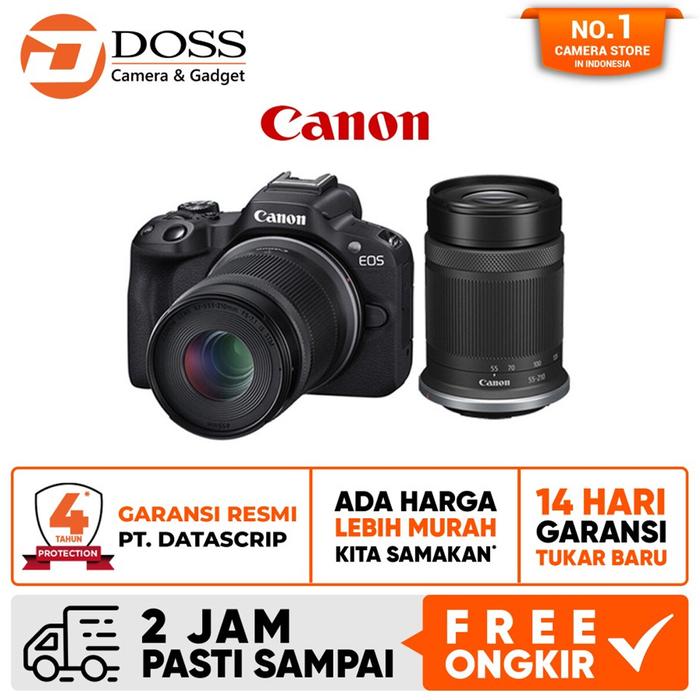 Gambar Canon EOS R50 kit 18-45mm + 55-210mm Mirrorless Camera EOS R 50 - StandardPackage dari DOSS Camera & Gadget undefined Tokopedia