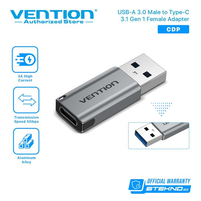 Gambar Vention Adaptor Converter OTG USB A 3.0 3.1 to Type C USB-C Female CDP CUA - CDP dari Vention Authorized Medan undefined Tokopedia