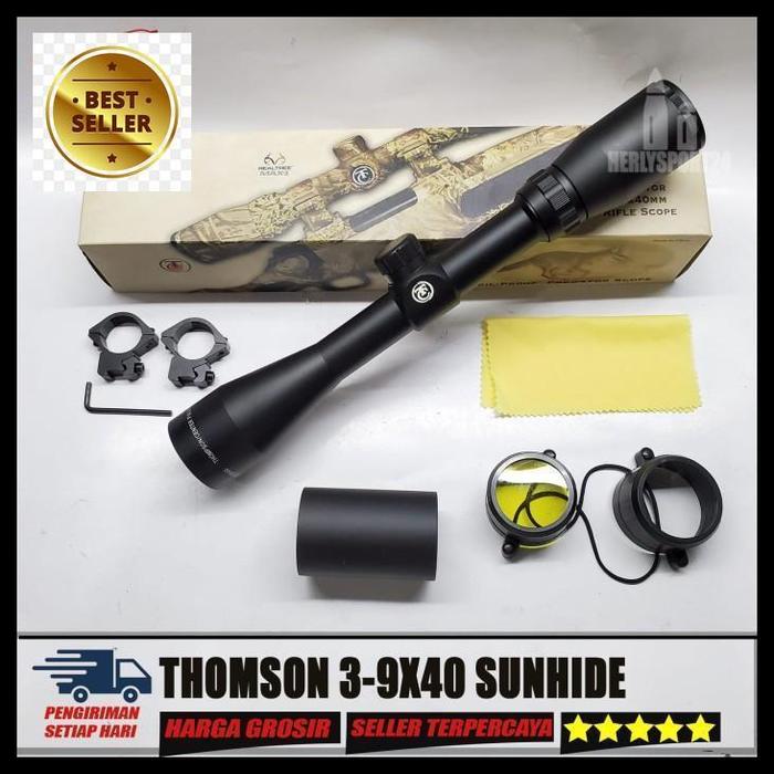 Gambar teleskop thomson 3-9x40 telescope predator 3-9x40 sunhide tahan getar high quality - PLUS SUNHIDE dari Cancer Official Pedia undefined Tokopedia
