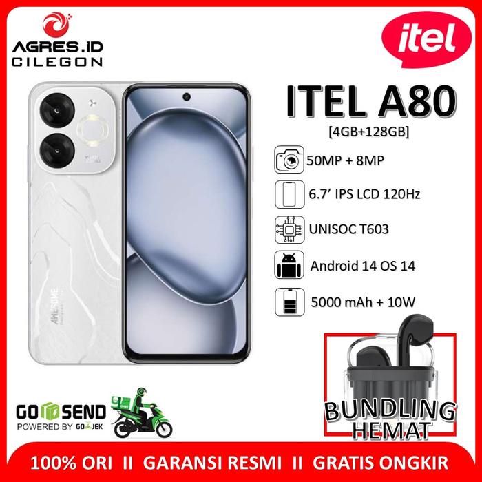 Gambar ITEL A80 [4GB 128GB] Garansi Resmi ITEL Indonesia New BNIB - White dari Agres ID Cilegon undefined Tokopedia